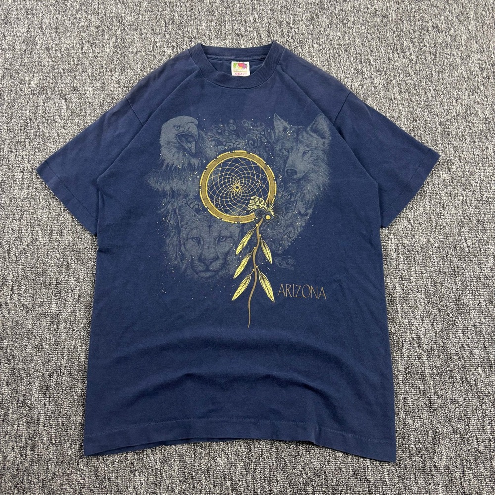 Vintage 90s Arizona Dreamcatcher Nature Animals Single Stitch FOTL T-Shirt Men M
